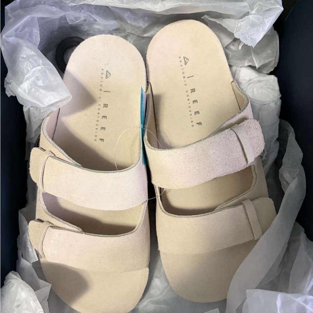 BNWB WOMEN'S REEF OJAI TWO BAR COMFORT SANDALS SLIDES VINTAGE US 6-UK 4-EUR 36 - Picture 3 of 13